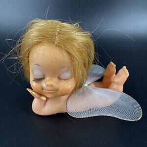 Vintage Christmas Fairy Doll Angel Christmas Ornament-Wings-Blonde-Japan